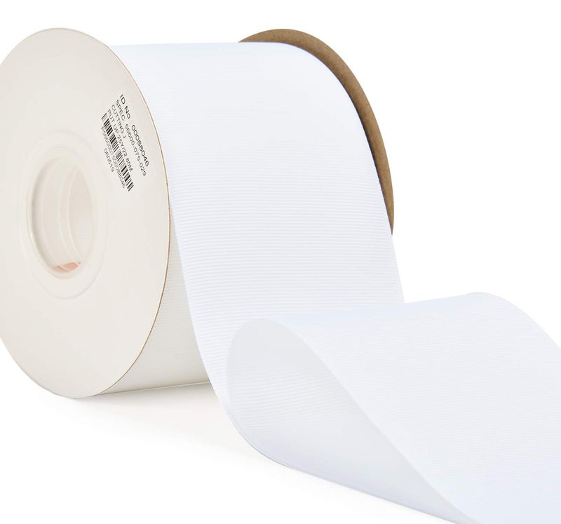 YAMA 3 inch Solid Grosgrain Ribbon Roll - 25 Yards for Gift Wrapping Ribbons, White - Image 2
